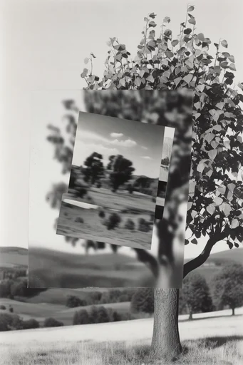 Monochromatic Surrealist Archive style reference image — surrealist collage