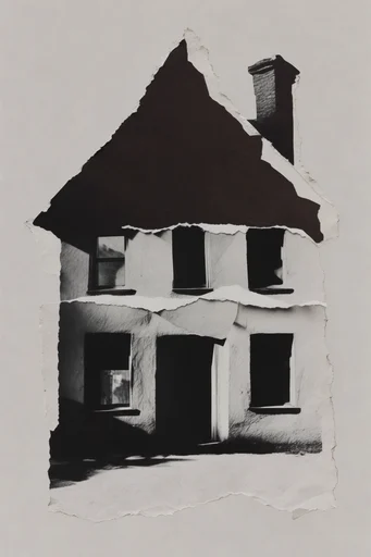 Monochrome Surrealist Collage style reference image — chiaroscuro portraiture