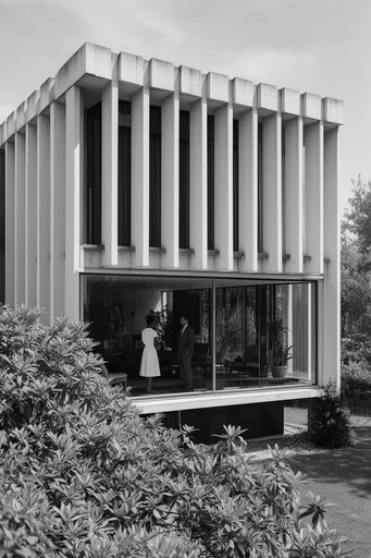 Stark Monochromatic Geometry style AI image example 4