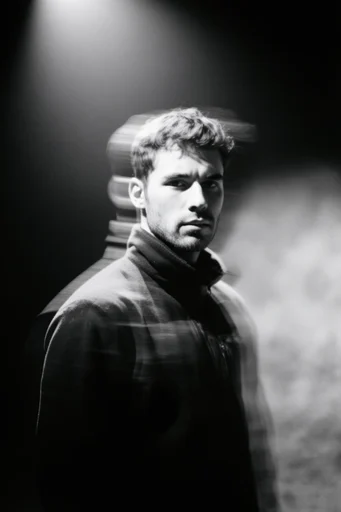 Kinetic Spectral Chiaroscuro style reference image — multiple exposure