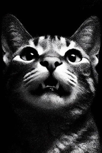 Gritty Monochromatic Noir style reference image — graphic screenprint style