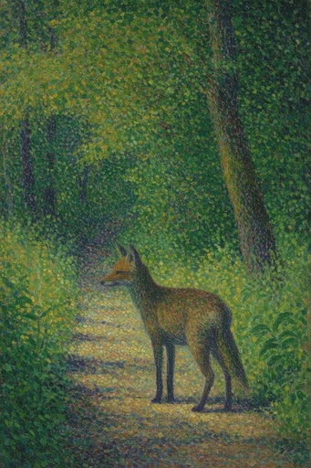 Ethereal Pointillist Storybook style AI image example 3