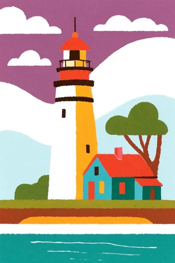 Textured Whimsical Print style reference image — bold color blocking