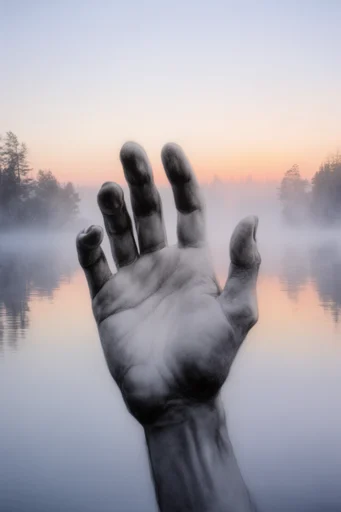 Ethereal Alpine Stillness style reference image — mirror reflection
