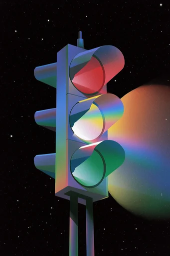 Iridescent Spectral Surrealism style reference image — spectral motion blur