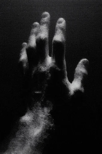 Monochrome Analog Corruption style reference image — VHS scanlines
