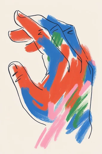 Expressive Fauvist Sketchbook style reference image — oil pastel texture