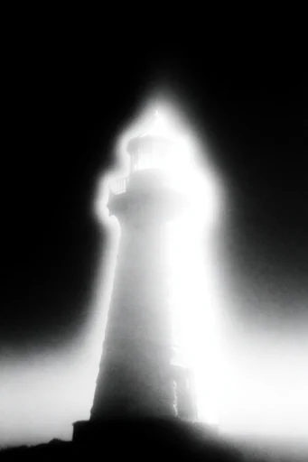 Ethereal Noir Luminescence style reference image — gritty film grain