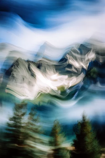 Kinetic Minimalist Impressionism style reference image — intentional motion blur