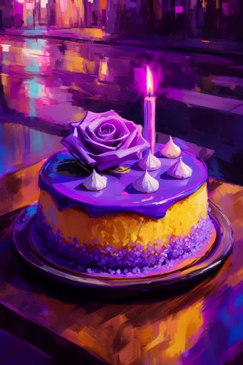 Luminous Neon Impressionism style reference image — textured brushstrokes