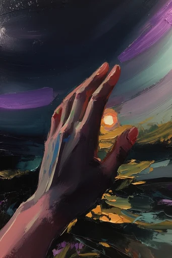 Luminous Nocturnal Impasto style reference image — bioluminescent golden glow