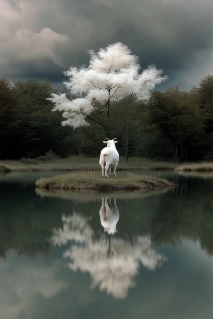 Moody Ethereal Minimalism style AI image example 3