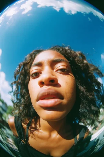 Vintage Fisheye Nostalgia style reference image — vibrant saturated colors