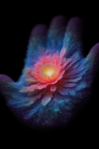 Luminous Kinetic Microcosm style reference image — vibrant neon gradients