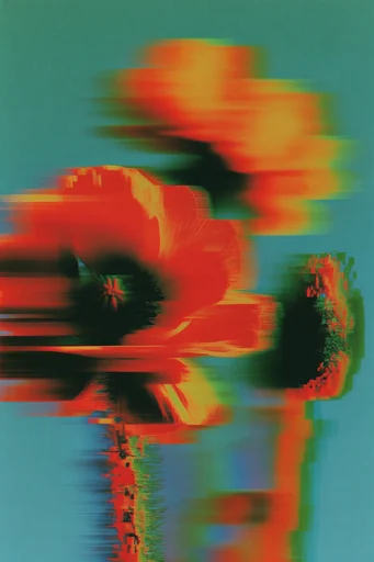 Cinematic Glitch Noir style reference image — digital distortion
