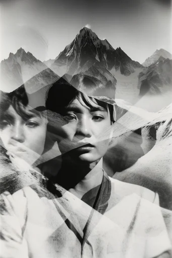 Monochrome Surrealist Noir style reference image — high-contrast monochrome