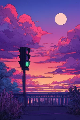 Nostalgic Twilight Surrealism style reference image — twilight color palette