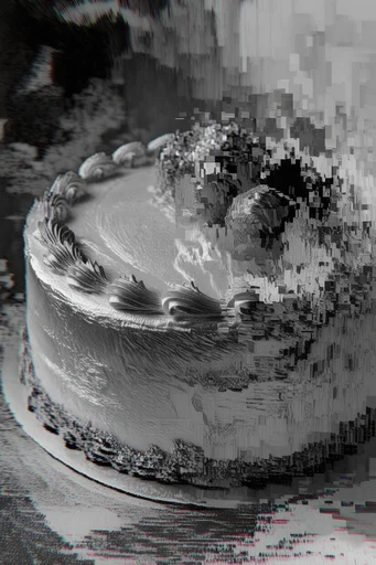 Monochrome Glitch Decay style reference image — digital decay