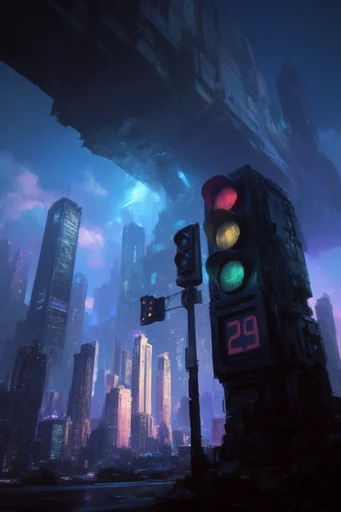 Monolithic Cyber-Brutalist Horizon style reference image — dystopian vertical cityscape