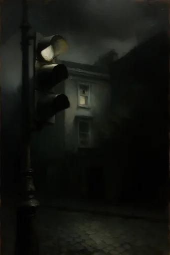 Atmospheric Gothic Tonalism style reference image — heavy impasto oil painting