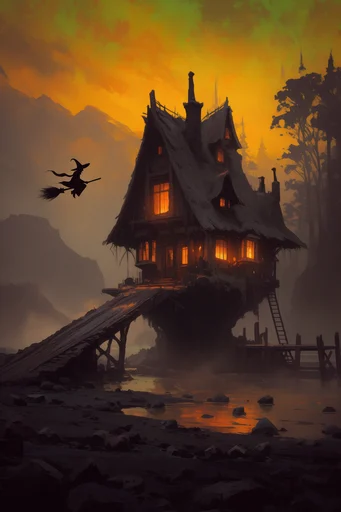 Dystopian Gothic Noir style AI image example 4