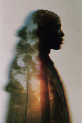 Nostalgic Liminal Glitch style reference image — ethereal light leaks