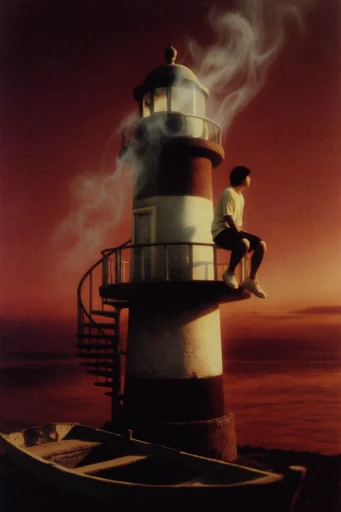 Crimson Noir Surrealism style reference image — surreal minimalist composition