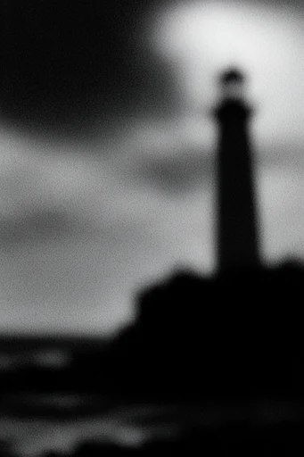 Gritty Monochromatic Noir style reference image — soft-focus blur