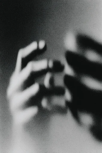 Velvety Monochrome Grain style reference image — stippled charcoal effect
