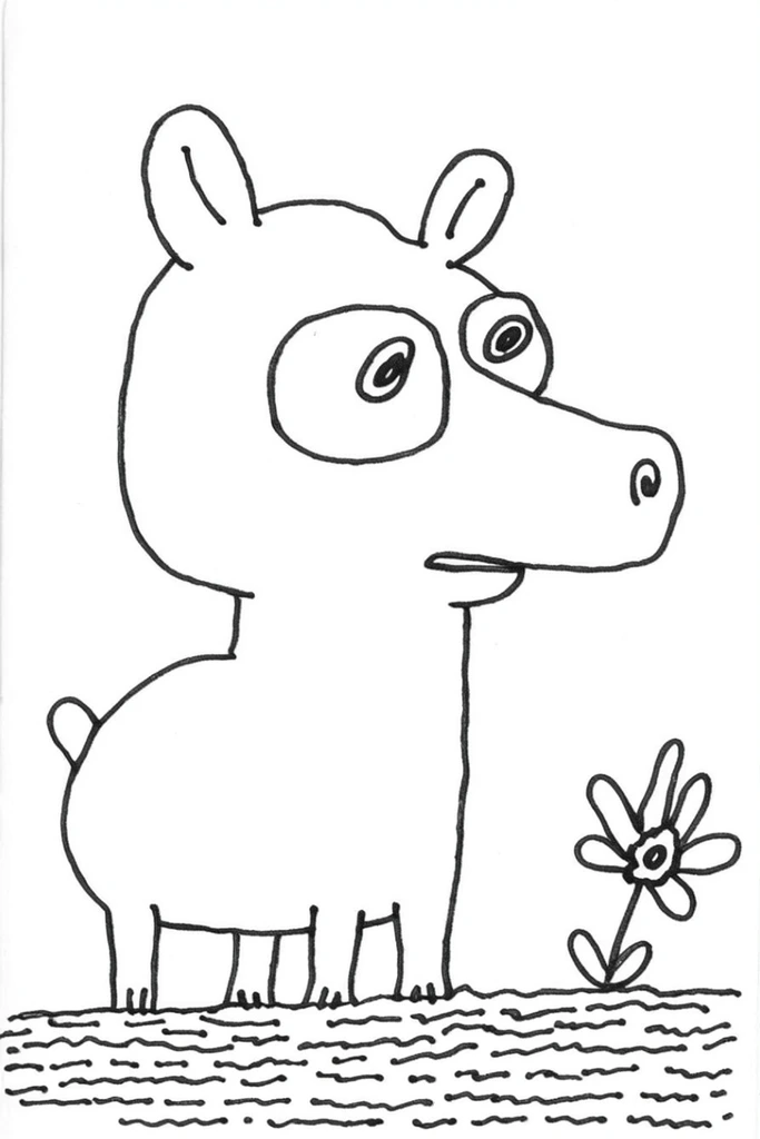 Playful Minimalist Ink style AI image example 3