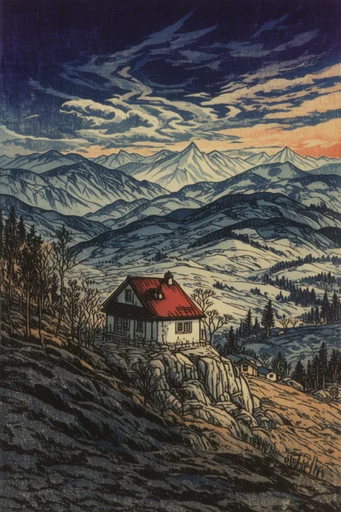 Textured Alpine Folklore style AI image example 4