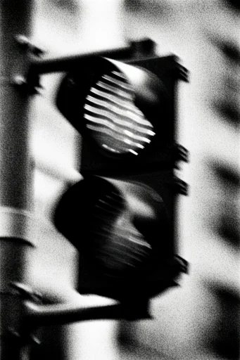 Kinetic Noir Realism style reference image — heavy film grain