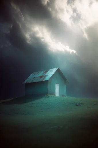 Atmospheric Cyan Solitude style reference image — minimalist composition