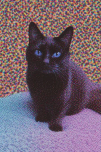 Chromatic Glitch Synthesis style reference image — neon saturated palette