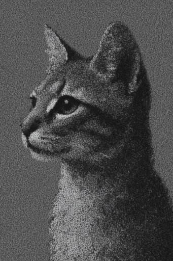 Textured Monochromatic Print style AI image example 3