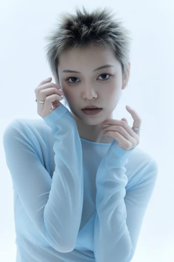 Clinical Ethereal Minimalism style reference image — translucent fabric textures