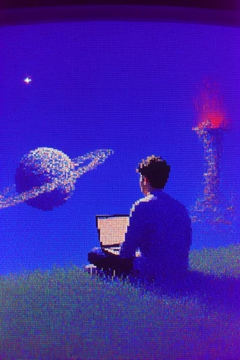 Retro Pixel Surrealism moodboard — generate AI images in this style