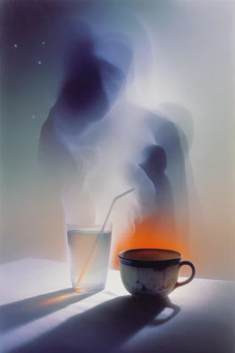 Ethereal Thermal Luminescence style reference image — grainy film texture