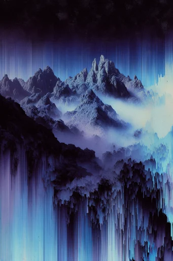 Corrupted Digital Gothic style reference image — pixel sorting