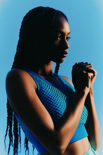 Minimalist Azure Silhouette style reference image — sharp rim lighting