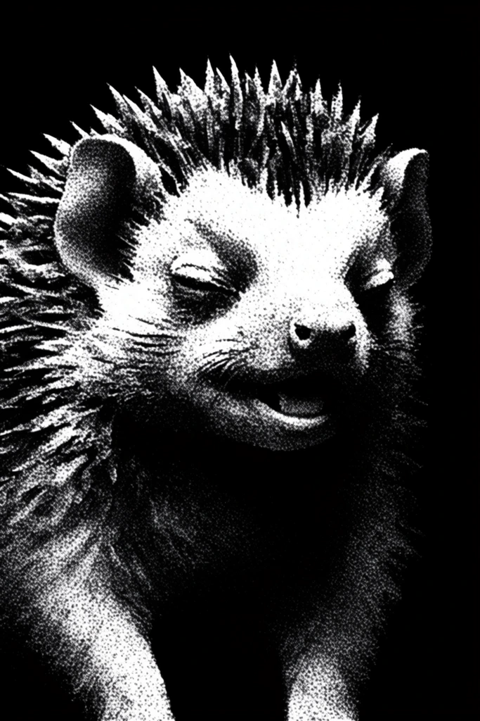 Monochrome Surrealist Noir style AI image example 3