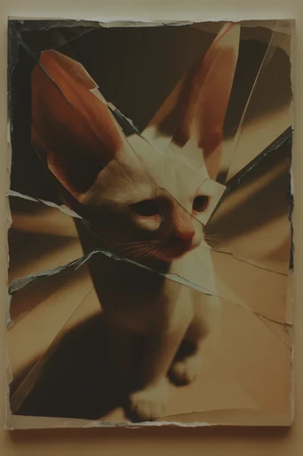 Surreal Deconstructed Portraiture style reference image — shattered glass overlay