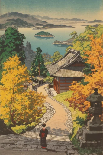 Atmospheric Shin-Hanga Prints style reference image — japanese woodblock print