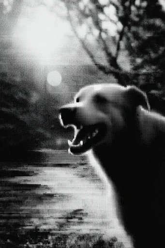 Corrupted Analog Noir style AI image example 3
