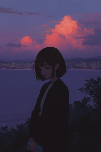 Nostalgic Twilight Anime style reference image — lo-fi digital painting