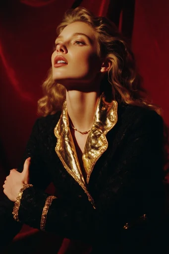 Opulent Crimson Chiaroscuro moodboard — generate AI images in this style