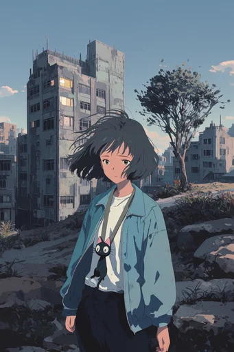 Nostalgic Painterly Melancholy style reference image — 90s anime aesthetic