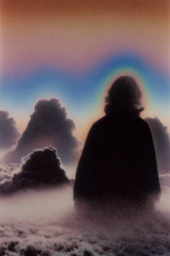 Ethereal Grain Aura style reference image — soft-focus silhouette