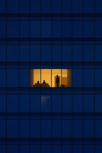 Luminous Urban Solitude style reference image — cinematic urban isolation