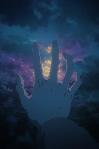 Nocturnal Spectral Anime style reference image — deep indigo twilight